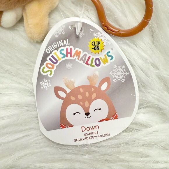 Dawn the Fawn Squishmallows Clip Plushie New with Tags 3.5” Collectible Toy - Picture 3 of 4